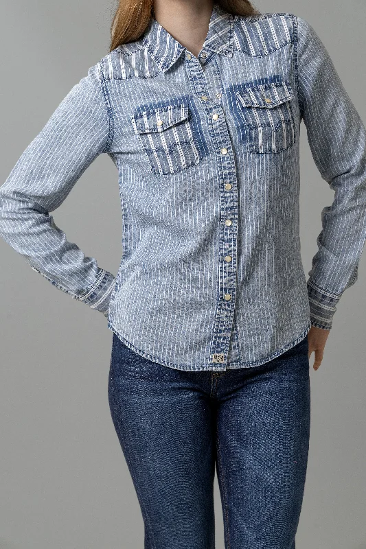 women's tops for those who want to stay warm and stylish during colder weatherKC Tencel Stripe