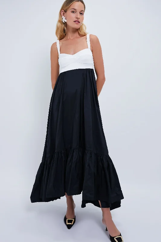 Backless DressBlack and White Snowdrop Maxi Dress