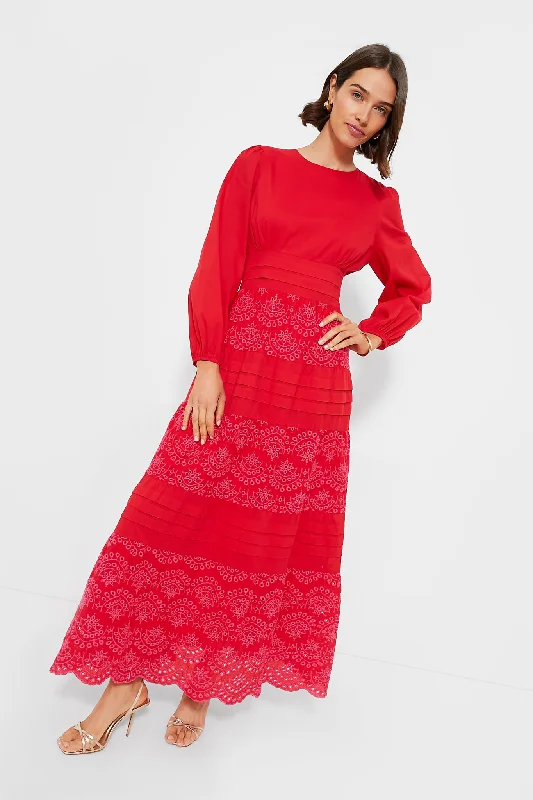 Plus-Size DressRed Eyelet Lola Maxi Dress