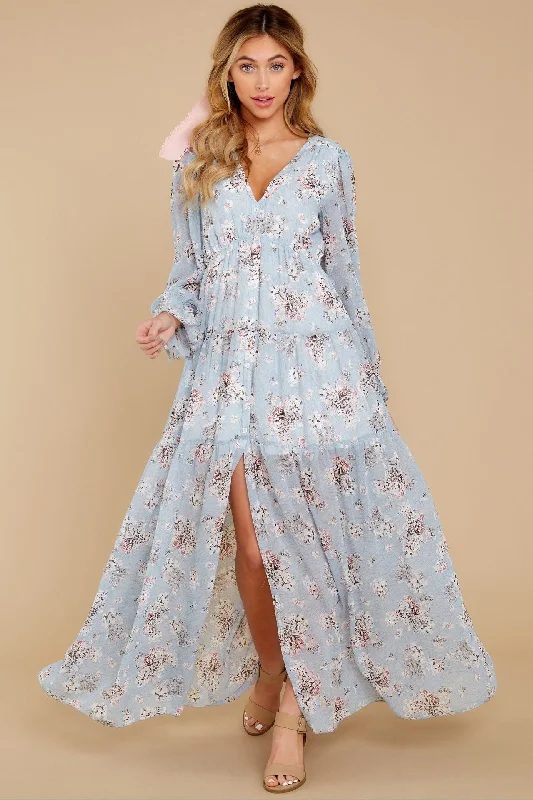 women's ruffle dressesDashing Daisies Chiffon Boho Maxi Dress - FINAL SALE