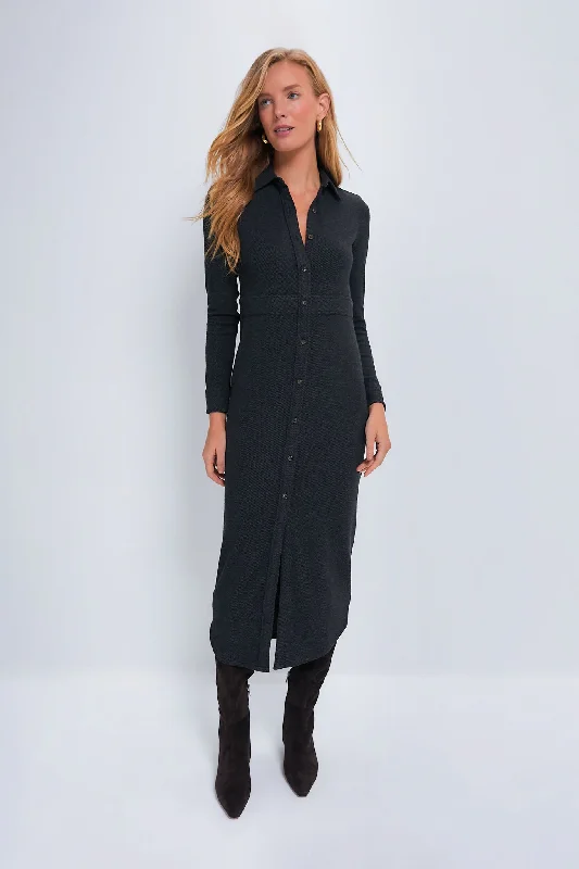 Wrap DressHeathered Black Twill Legend Sweater Maxi Dress