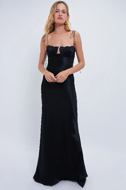 Peter Pan Collar DressBlack Tulip Maxi Dress