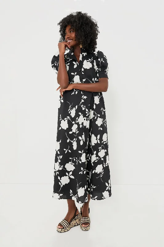 women's cocktail dressesBlack & White Floral Louisa Maxi Dress