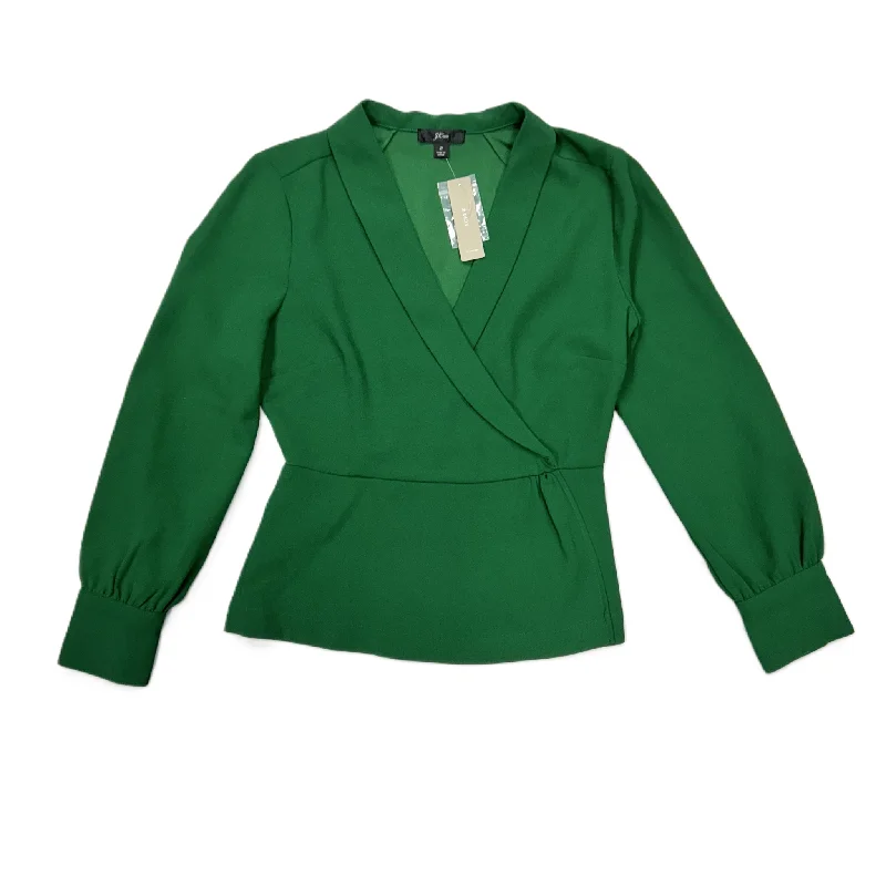 women's tops for those who want to show off their figure in a flattering wayBlouse Long Sleeve By J. Crew In Green, Size: Xs