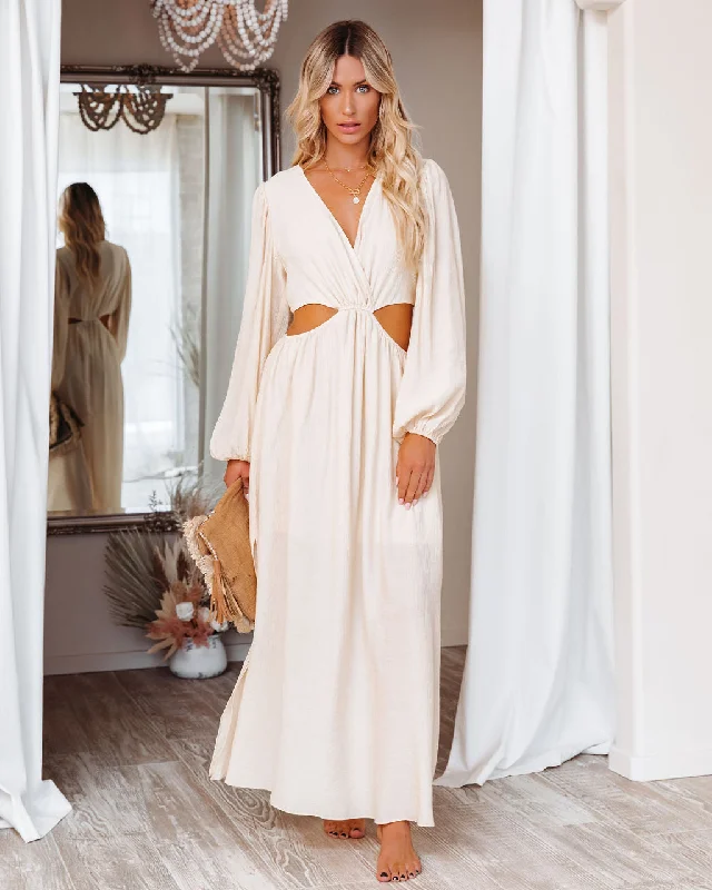 Halter DressAmora Long Sleeve Cutout Maxi Dress - FINAL SALE