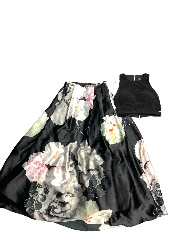 women's polyester tiered skirts for partiesBlack Skirt Set 2pc Cmb, Size 6