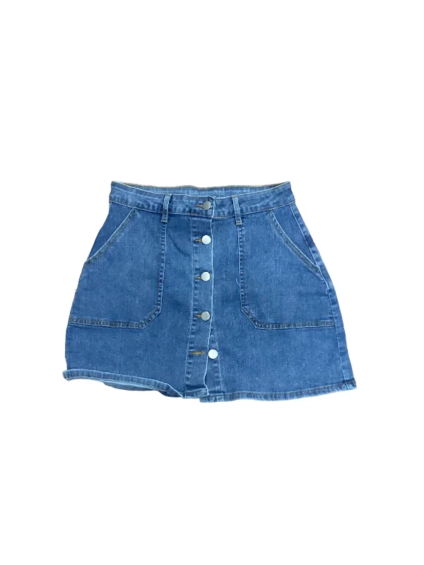 women's lace A-line skirtsBlue Denim Skirt Mini & Short Grace Karin, Size M