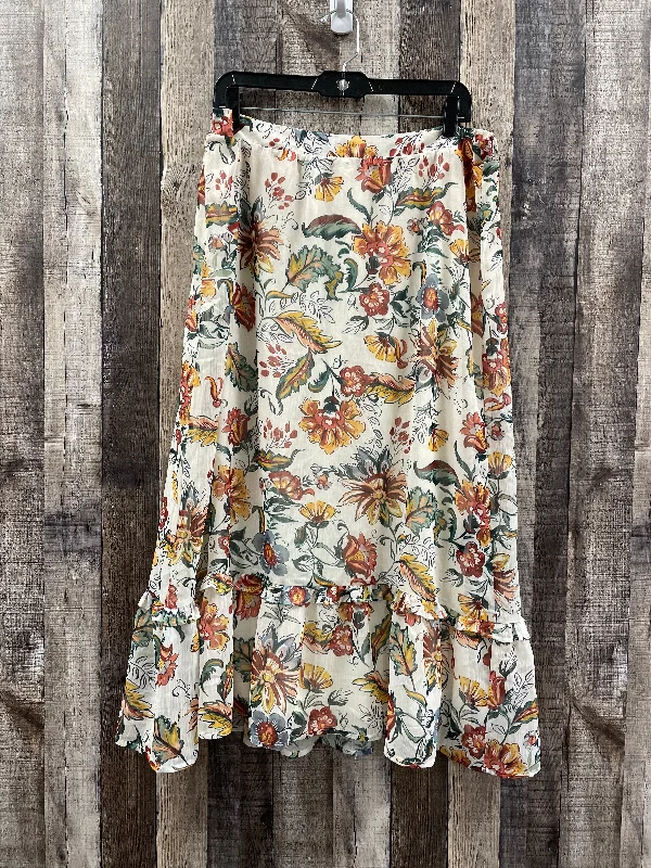 women's linen skirtsFloral Print Skirt Midi Cj Banks, Size 1x