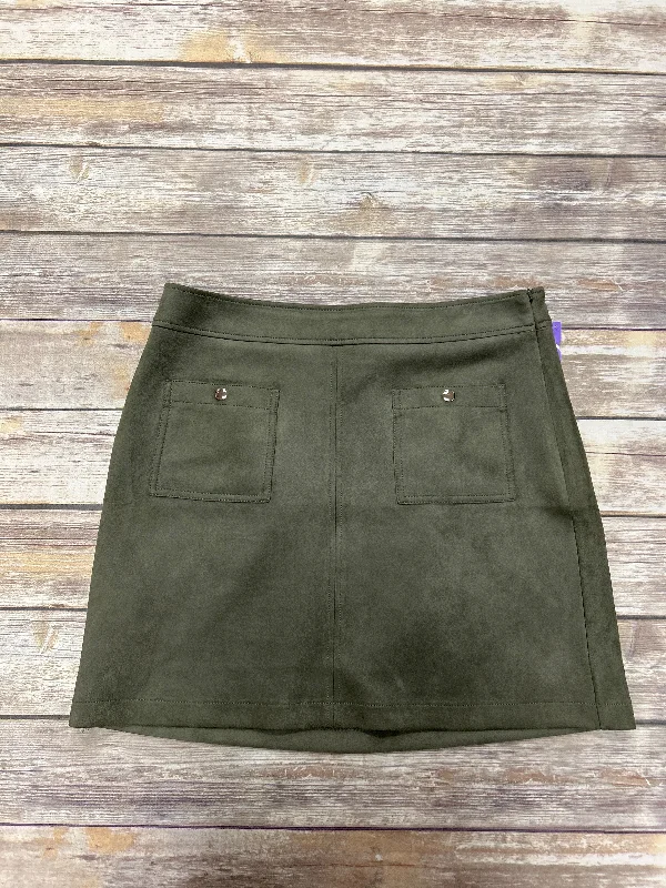 women's checked skirtsGreen Skirt Mini & Short Loft, Size 14