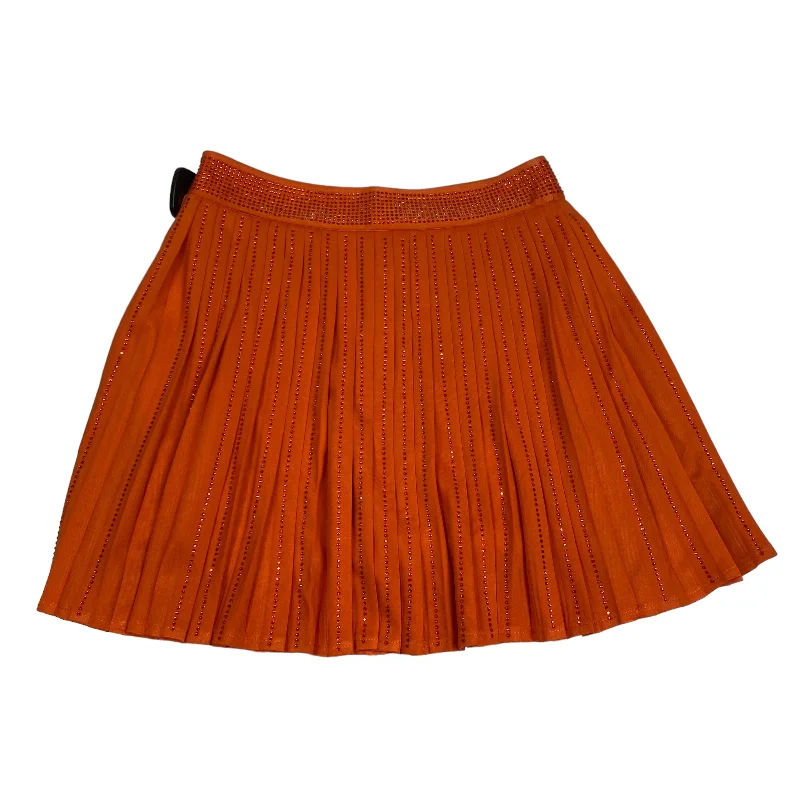 women's timeless satin skirtsOrange Skirt Mini & Short Nylon , Size M