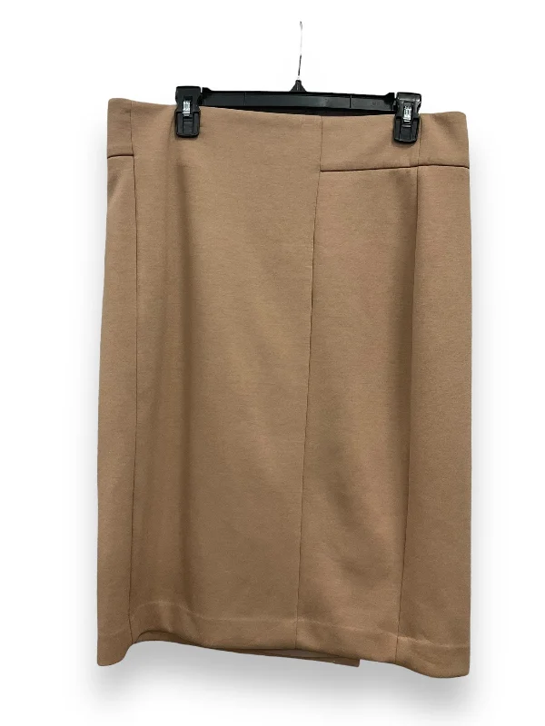 women's solid-color skirtsTan Skirt Midi Ann Taylor, Size 14