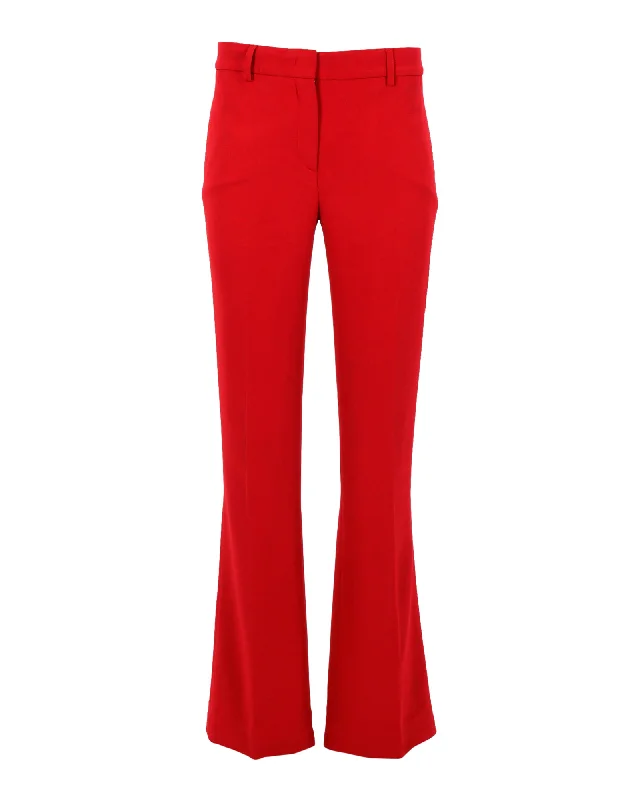 women's plus-size pantsEmilio Pucci Boot-Cut Trousers in Red Viscose