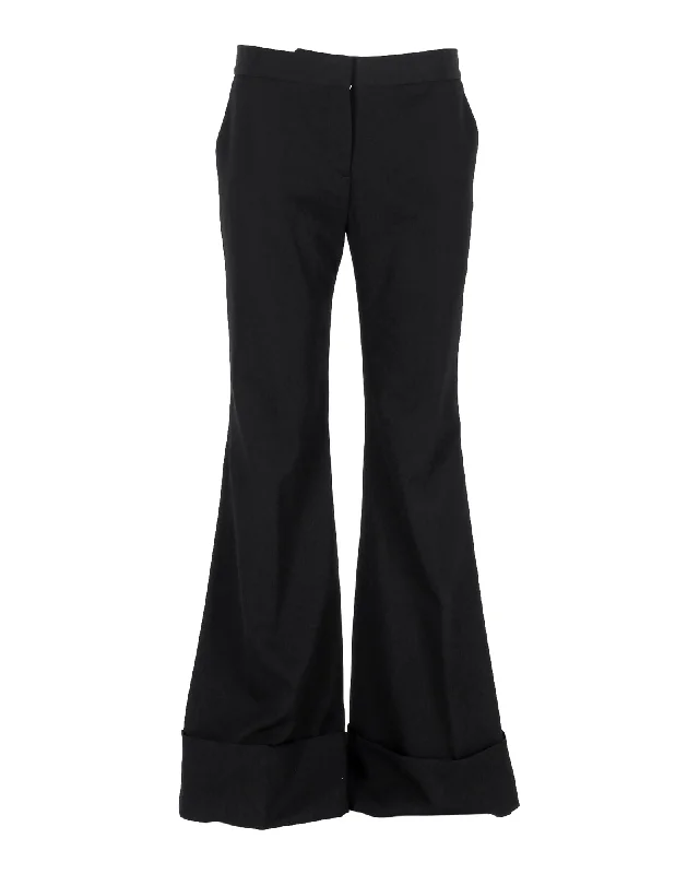 women's waterproof pantsStella McCartney Boot-Cut Trousers in Black Wool