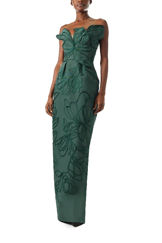 women's versatile dressesFloral Embroidered Column Gown