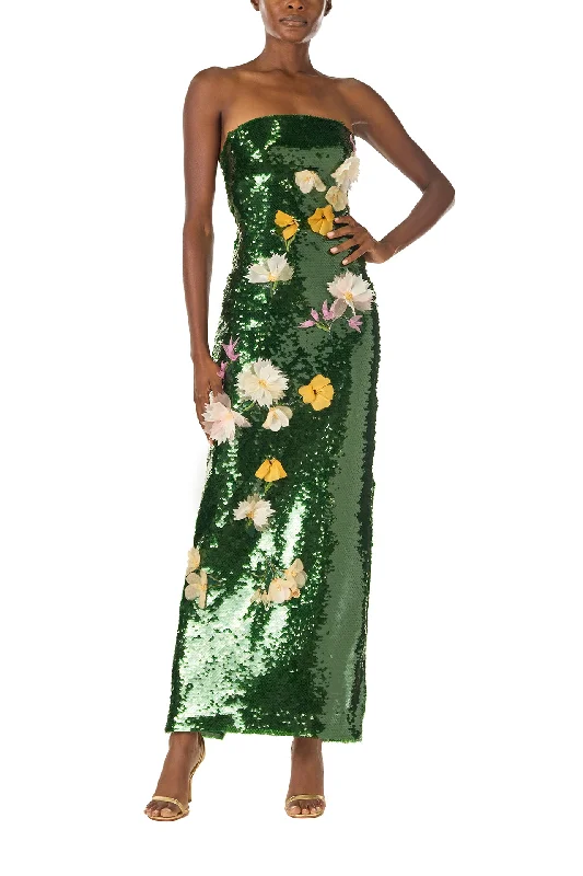 women's statement dressesFloral Sequin Column Gown