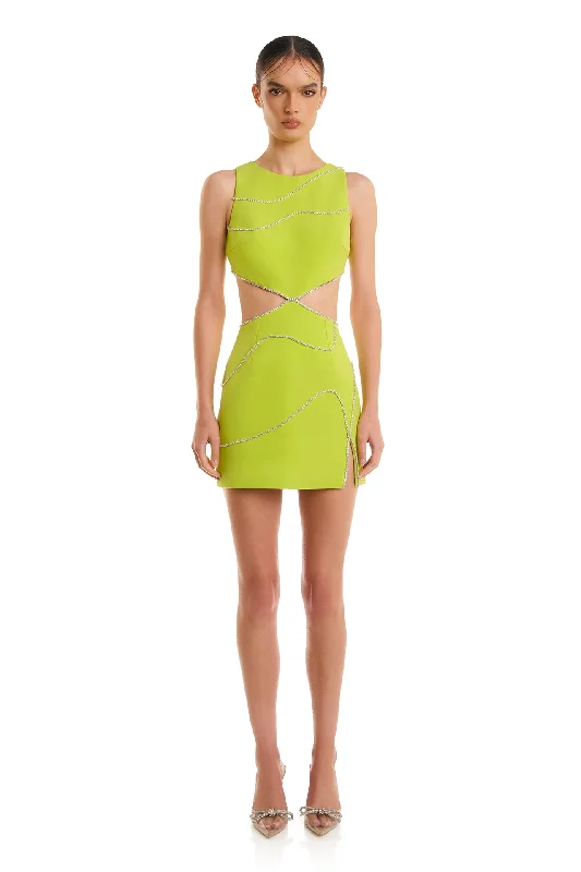 women's ruffle dressesKhali Dress - Lime