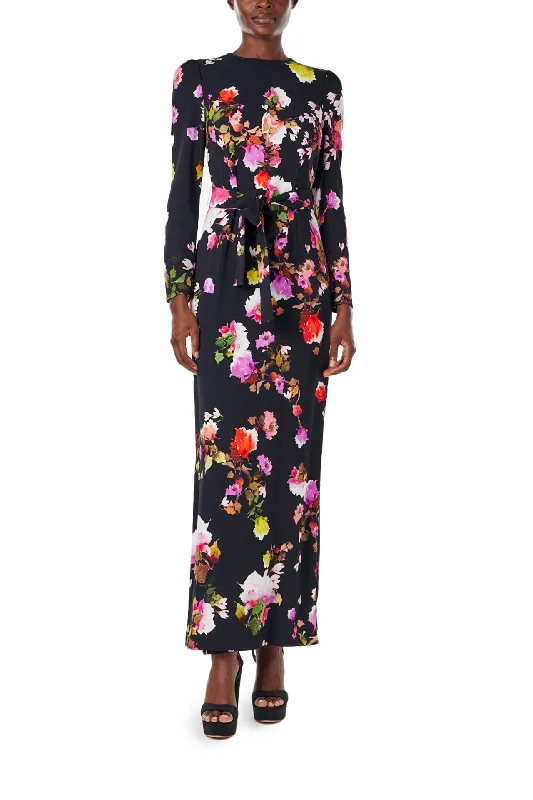 Solid Color DressLong Sleeve Floral Dress