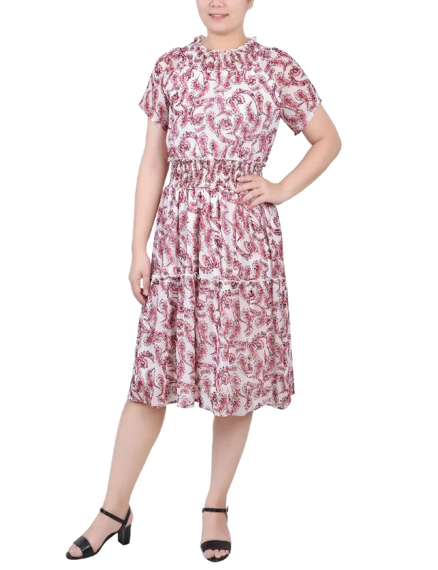 women's cinched-waist dressesShort Sleeve Smocked Waist Dress