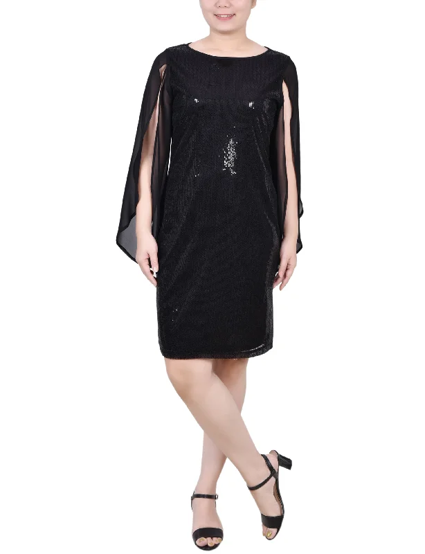 women's ethical fashion dressesLong Open Flutter Sleeve Sequined Dress