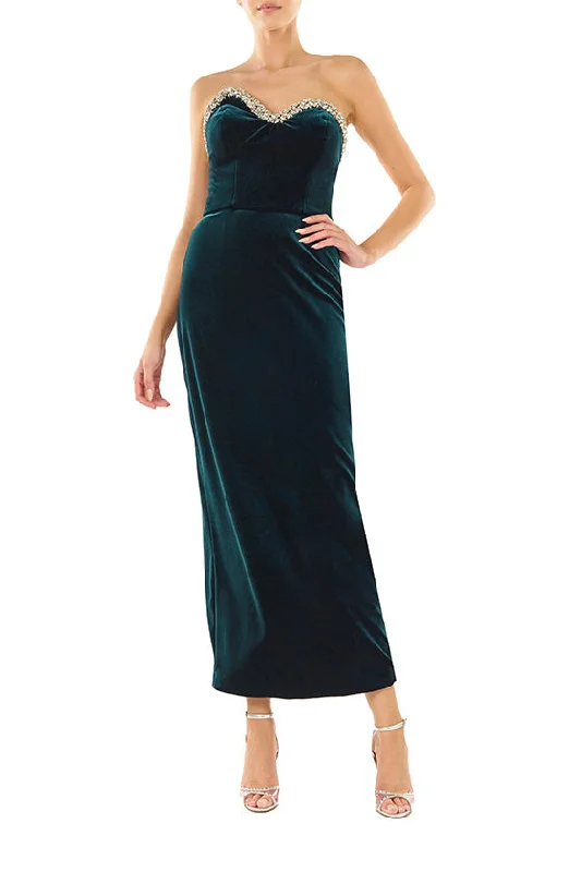 Sheath DressStrapless Velvet Column Dress