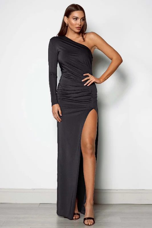 women's evening dressesTessa Dress - Charcoal Black