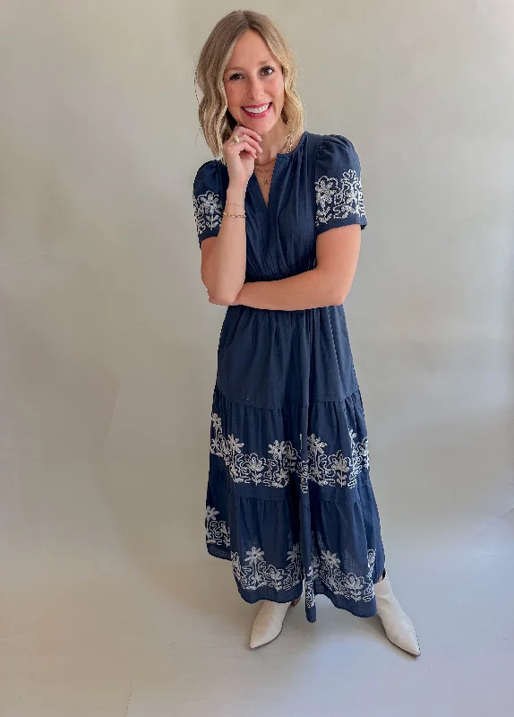 Ruffled Hem DressThe Kristee Embroidered Dress