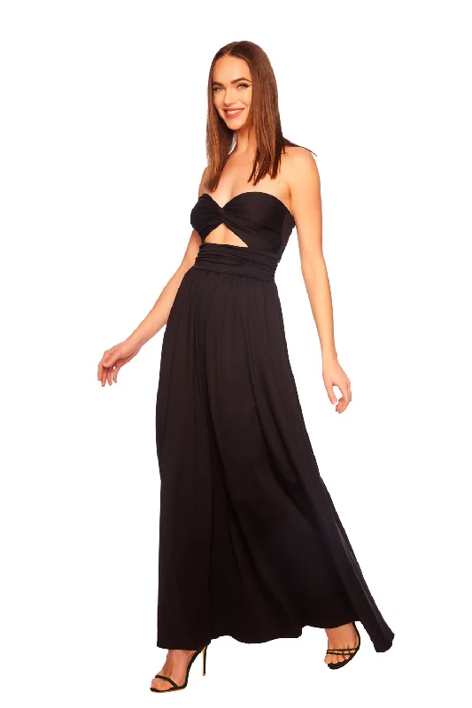 Evening Dresstwist front cut out strapless dress