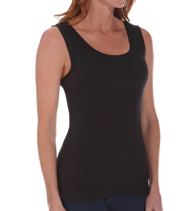 women's tops for those who prefer classic over trendy stylesFruit Of The Loom Ladies` Cotton Ribbed Tank - 2 Pack