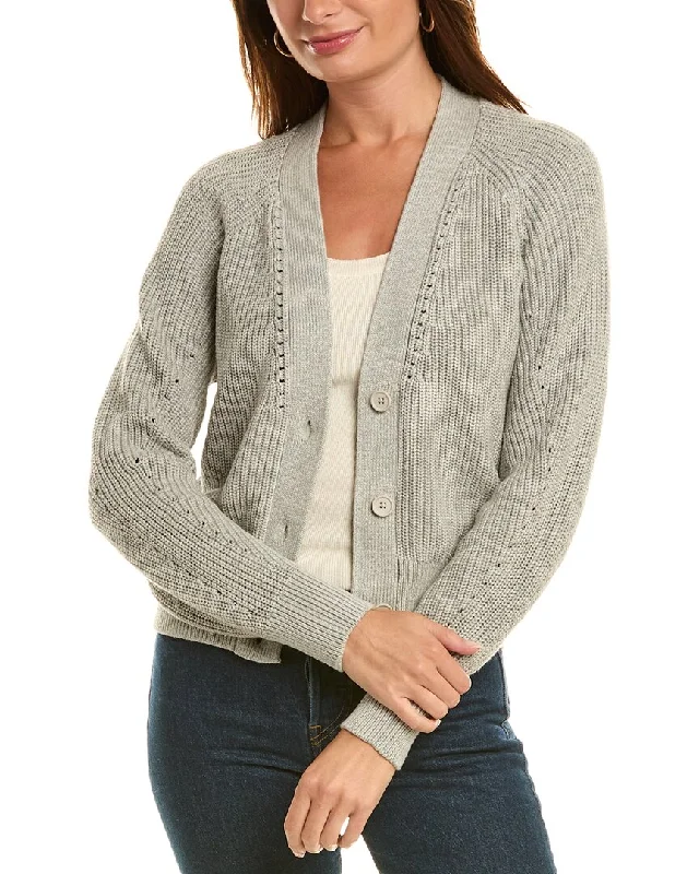 Plus-Size Quick-Dry Soft Knitted Sweaters525 America Cora Shaker Pointelle Cardigan