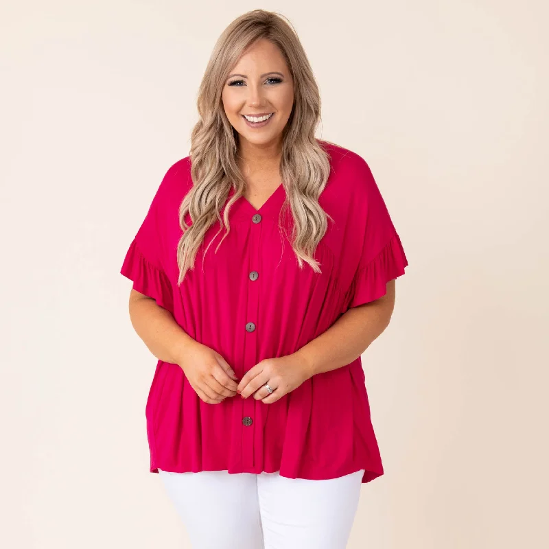 women's tops for those who want to wear pieces that are both comfortable and stylishBittersweet Beginnings Top, Hot Pink