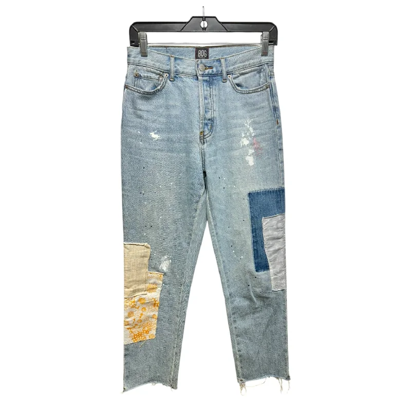 Distressed Patchwork Jeans Straight By Bdg In Blue Denim, Size: 2