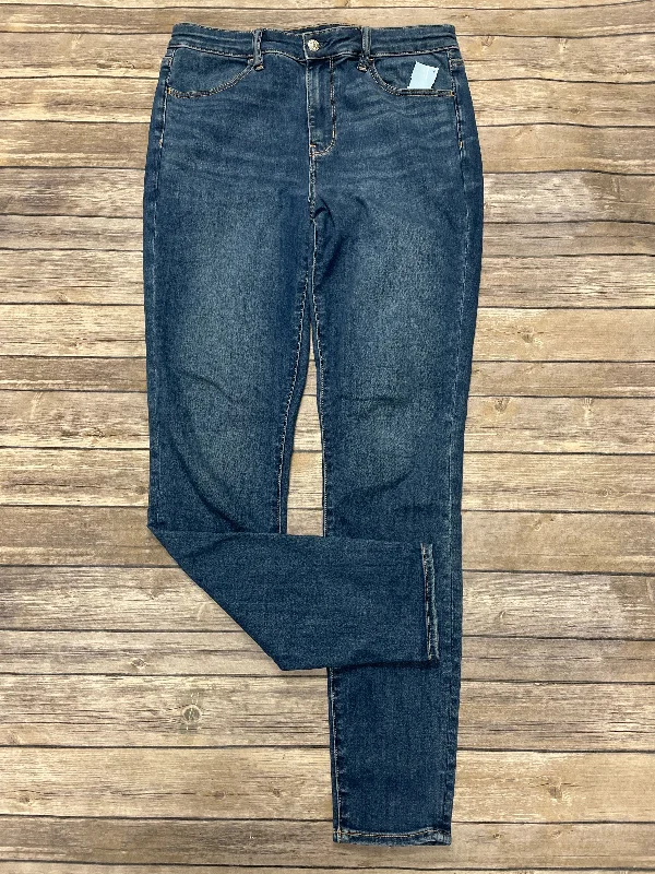 Jeans Skinny By American Eagle In Blue Denim, Size: 14