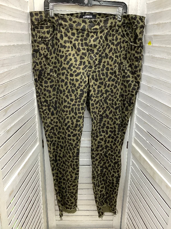 Jeans Skinny By Express In Animal Print, Size: 18