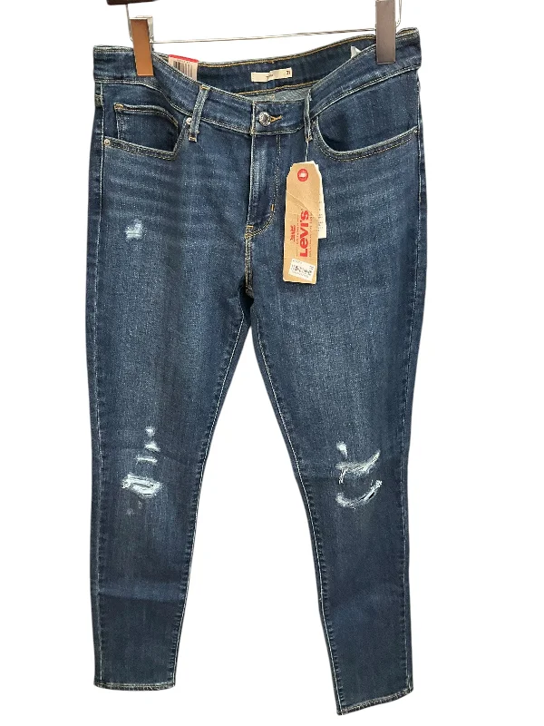 Jeans Skinny By Levis In Blue Denim, Size: 12