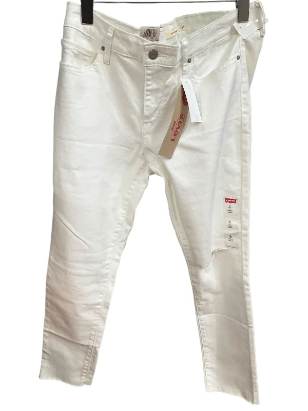 Jeans Skinny By Levis In White Denim, Size: 12