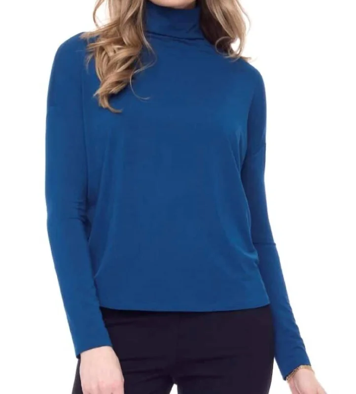 Turtle-Neck SweatersMorgan Turtleneck Top In Azure