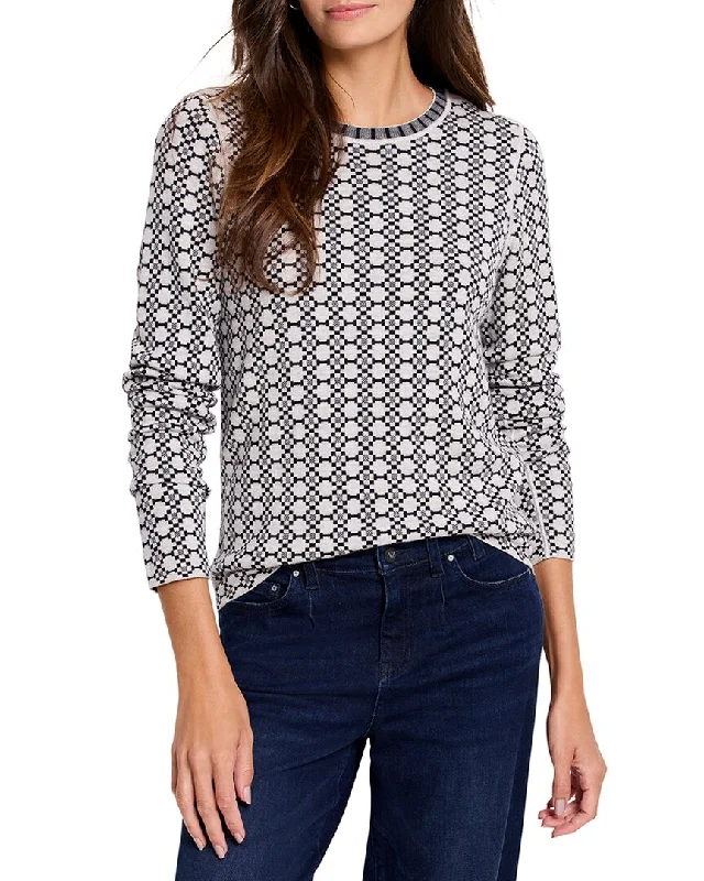 women's tops for those who appreciate subtle and muted tonesNIC & ZOE Geo Reversible Sweater T-Shirt