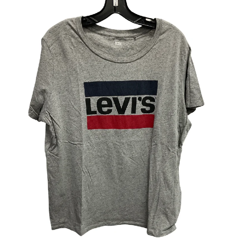 women's tops for casual FridaysTop Short Sleeve Basic By Levis In Grey, Size: 2x