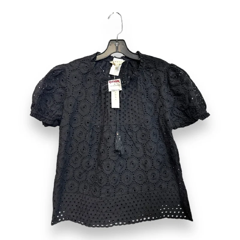 women's tops for smart casual looksTop Short Sleeve By Adiva In Black, Size: S