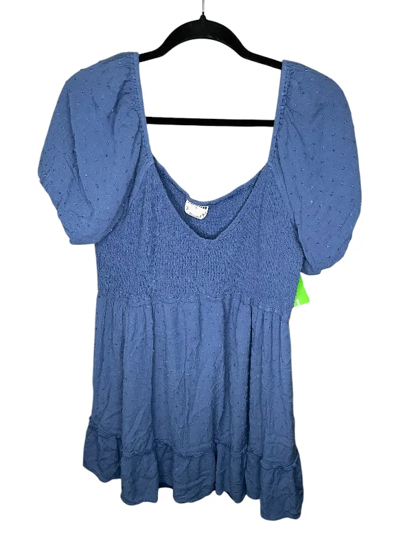 women's tops for casual FridaysTop Short Sleeve By Altard State In Blue, Size: 2x