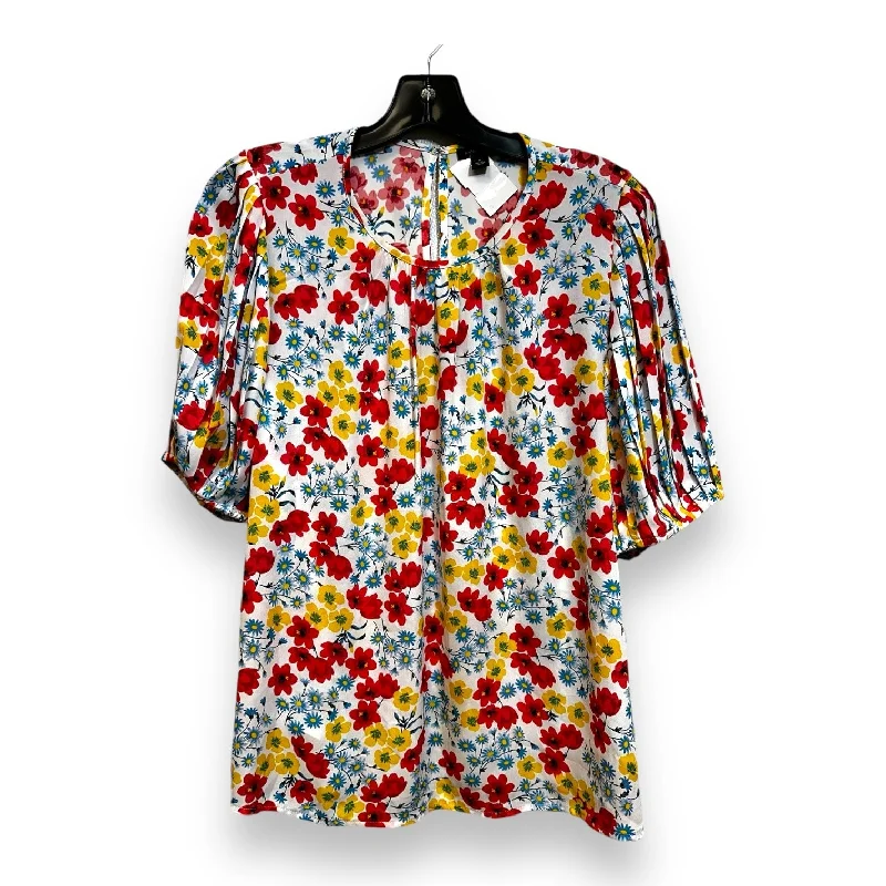 women's tops for those who want to add a pop of color to their outfitsTop Short Sleeve By Ann Taylor O In Print, Size: M