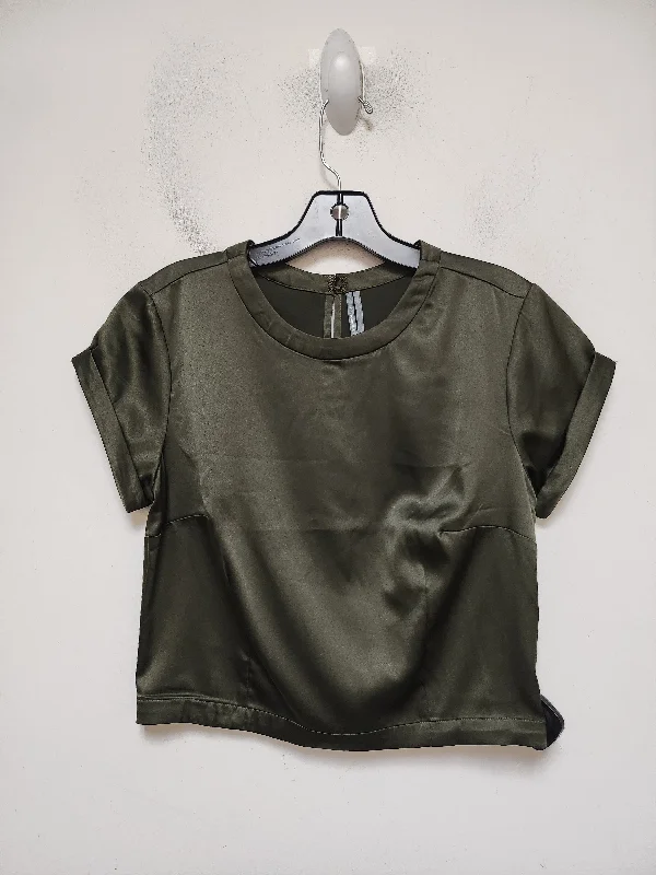 women's tops with ruffled hemsTop Short Sleeve By Anthropologie In Green, Size: M