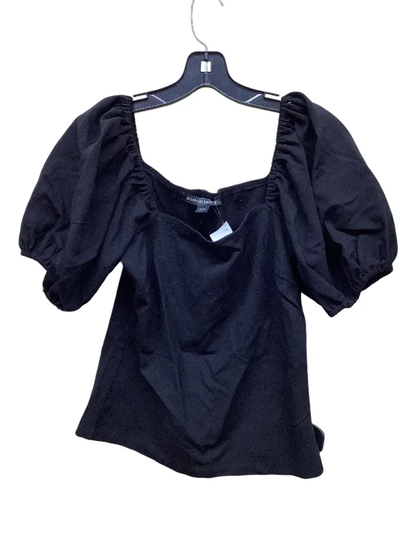 women's tops with flutter sleevesTop Short Sleeve By Boston Proper In Black, Size: M