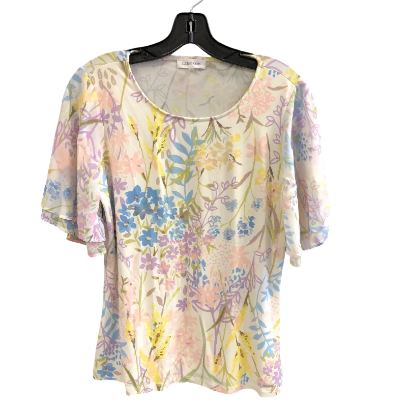 women's tops for those who want to stay updated with the latest fashion trendsTop Short Sleeve By Calvin Klein In Multi-colored, Size: S