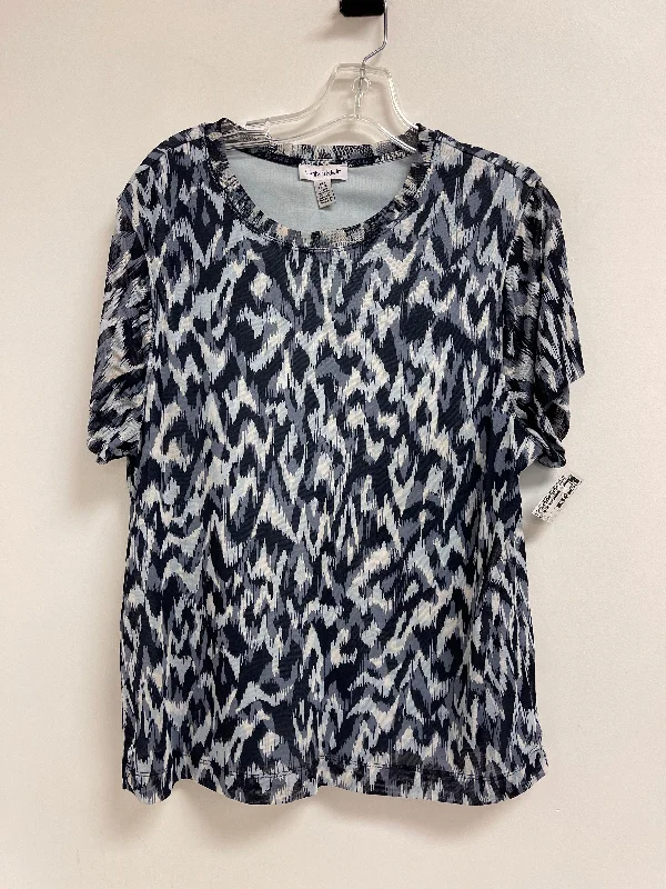 women's tops for boho-chic stylesTop Short Sleeve By Calvin Klein In Navy, Size: Xl