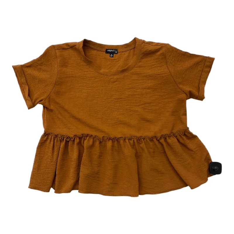 women's tops for those who want to elevate their everyday wear with chic and elegant piecesTop Short Sleeve By ORIGINALITY In Copper, Size: S