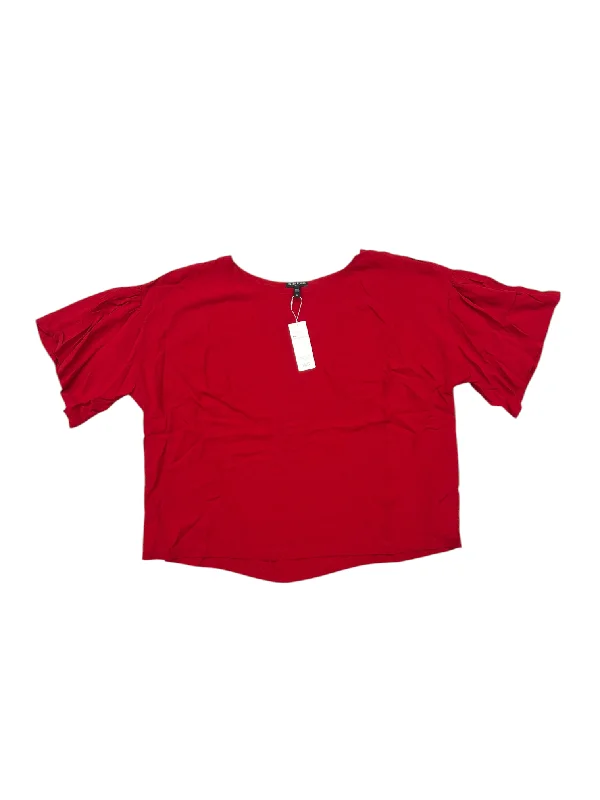 women's tops in solid colorsTop Short Sleeve By Eileen Fisher In Red, Size: 2x