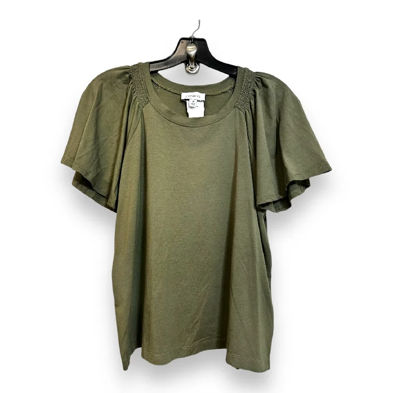 women's tops with cinched waistsTop Short Sleeve By Evereve In Green, Size: M