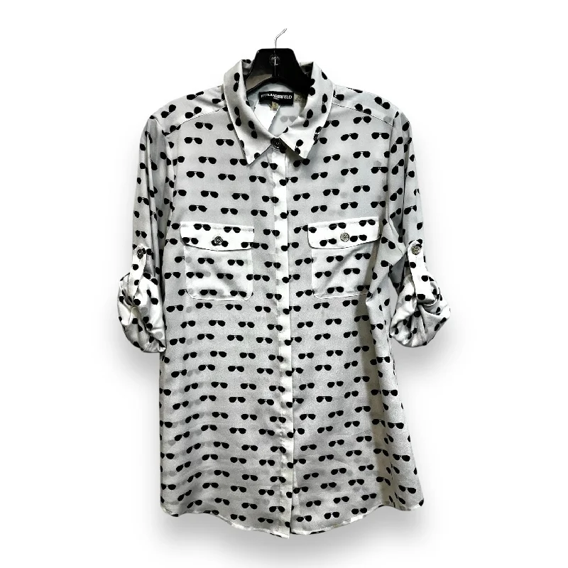 women's tops for black-tie affairsTop Short Sleeve By Karl Lagerfeld In Black, Size: S