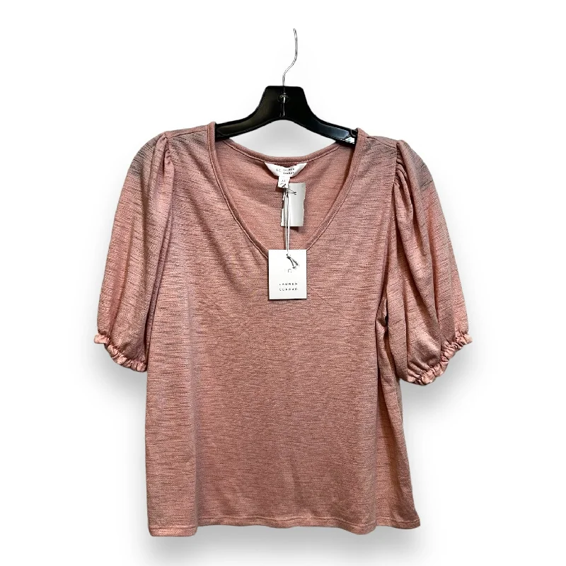 women's tops for those who love to dress up their casual looks with stylish topsTop Short Sleeve By Lc Lauren Conrad In Peach, Size: M